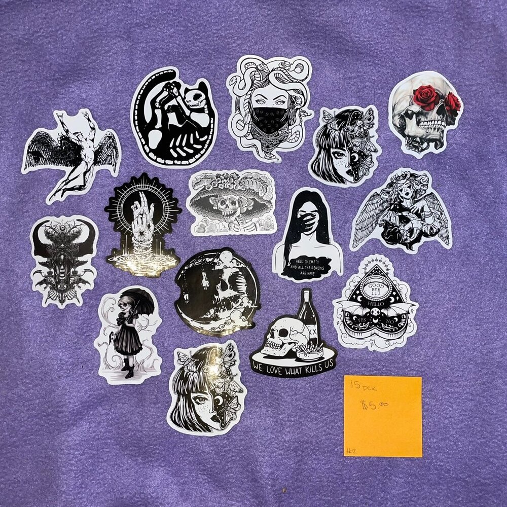 Sticker Pack – 15 Pieces, Mixed Designs